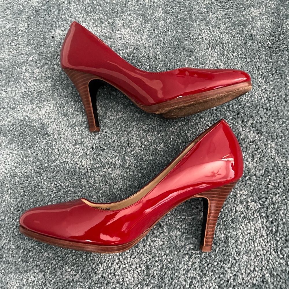 Cole Haan Red Patent Leather Heels, 8.5B